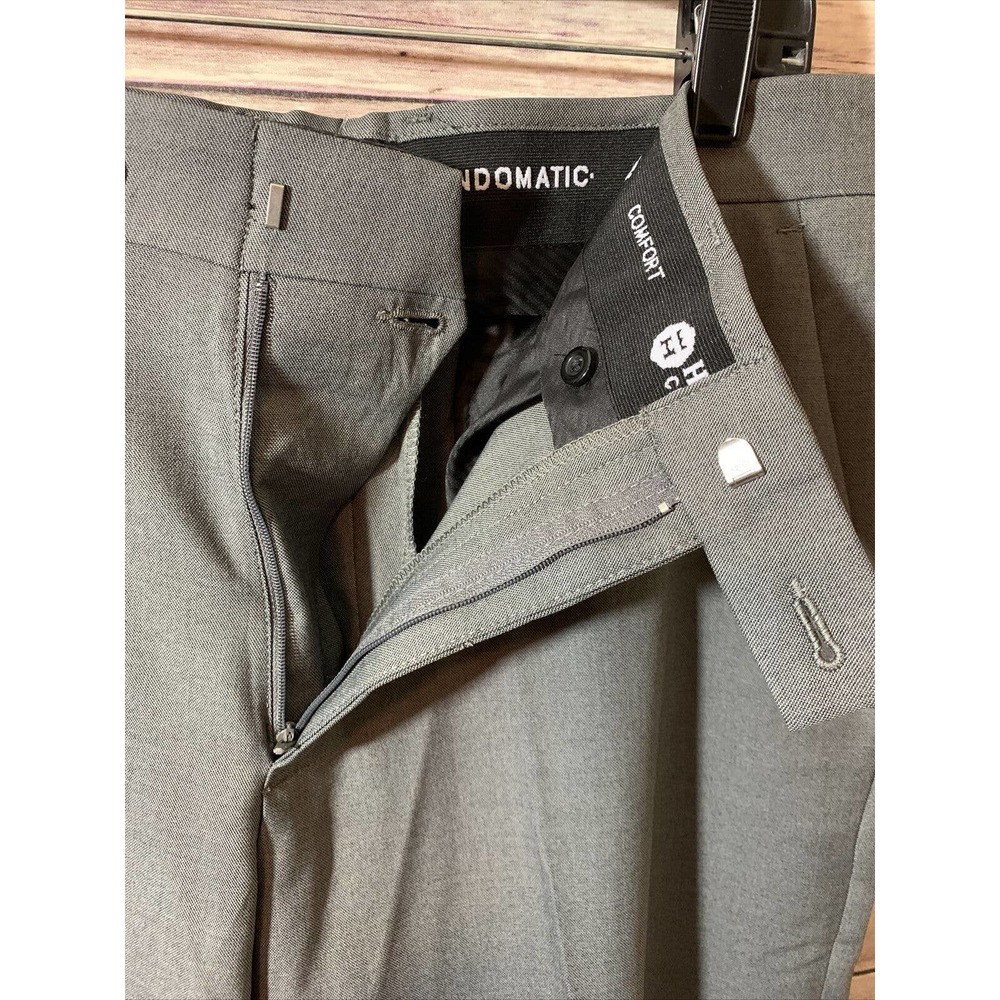 Haggar Expandomatic Stretch Classic-Fit Plain-Front Dress Pant 34 x 29 NEW Grey - Picture 5 of 7
